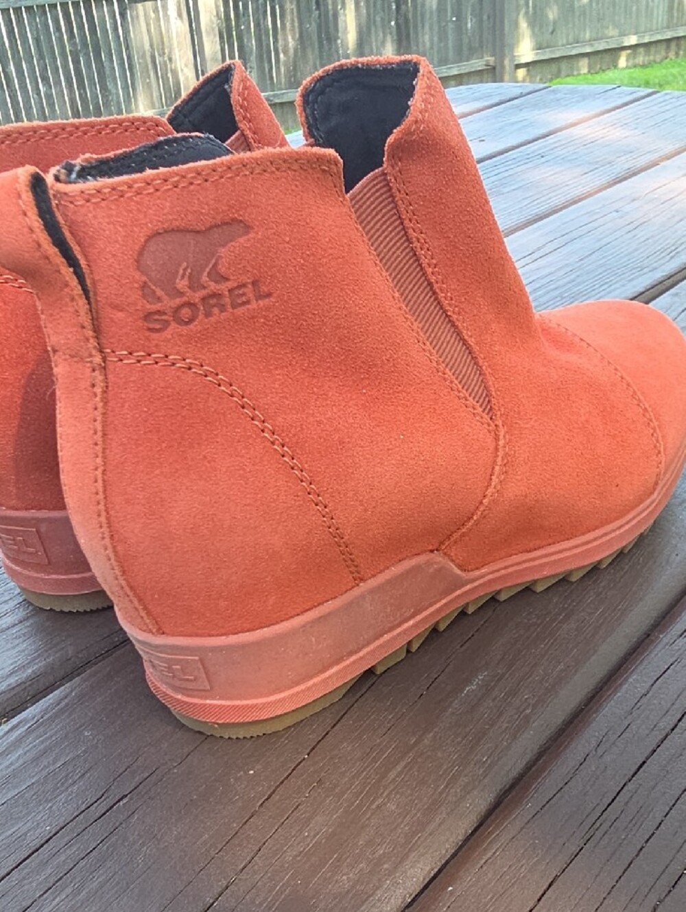 Sorel Women's Rust Orange Suede Chelsea Ankle Boots, Size 9 - Picture 4 of 7
